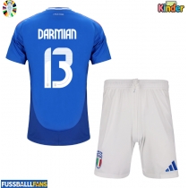 Italien Matteo Darmian #13 Heimtrikotsatz Kinder EM 2024 Kurzarm (+ Kurze Hosen)